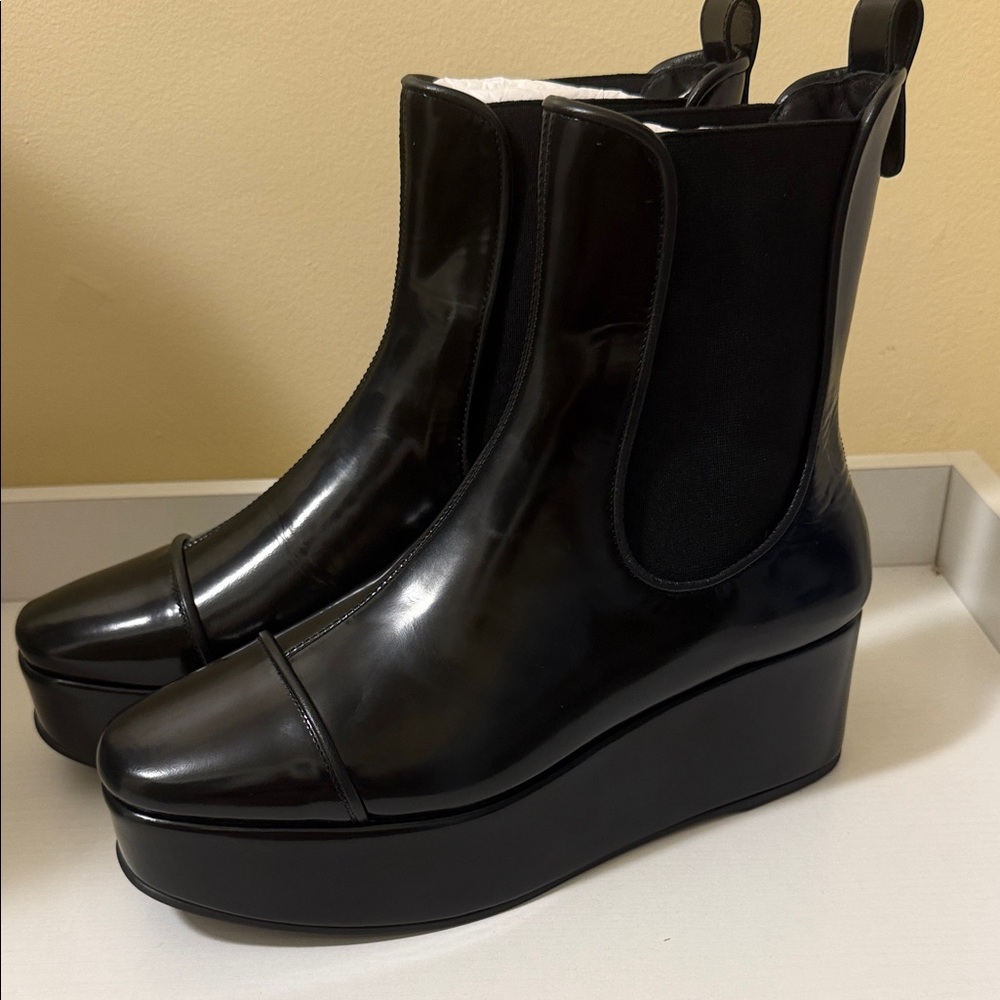 Larroude Black Platform Ankle Boots
